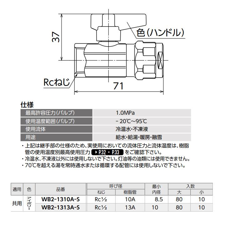 オンダ製作所　ダブルロックジョイント　WB2型　ワンタッチ着脱式ハンドル　大ロット(80台)　アイボリー　最小内径8.5　テーパめねじ　ONDA