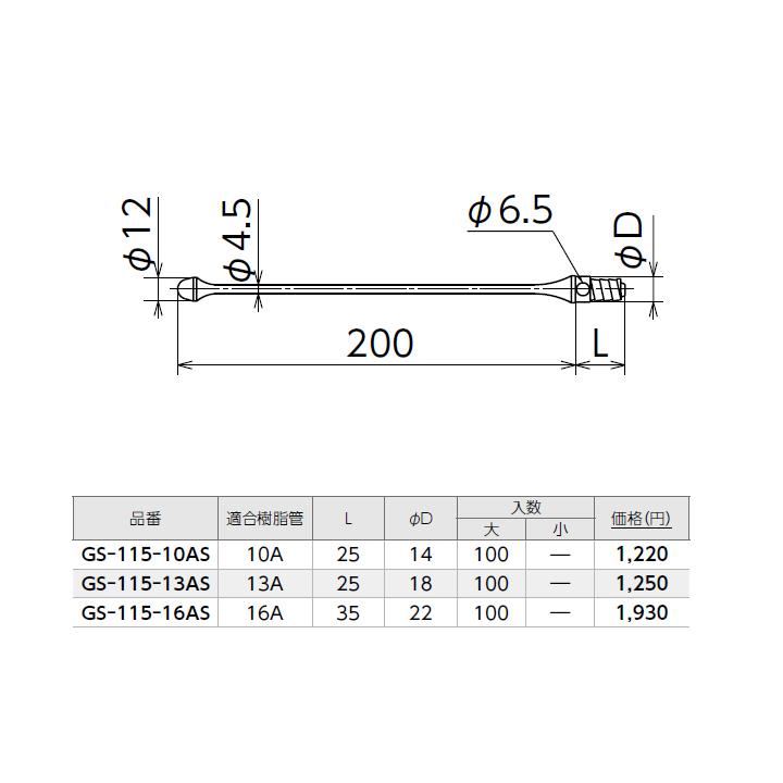 【GS-115-16AS】オンダ製作所 ダブルロックジョイント サヤ管関連 樹脂管ガイド 10A、13A、16A用 L35 大ロット(100台) ONDA | オンダ製作所 | 01