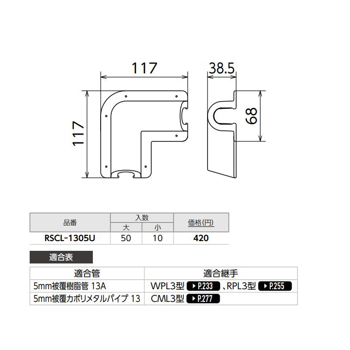 【RSCL-1305U】オンダ製作所 リフォーム用部材 スポットカバーシステム 平面エルボ 小ロット(10台) ONDA | オンダ製作所 | 01