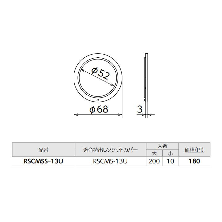 【RSCMSS-13U】オンダ製作所 リフォーム用部材 スポットカバーシステム 持出しソケットカバー用スペーサー 大ロット(200台) ONDA | オンダ製作所 | 01