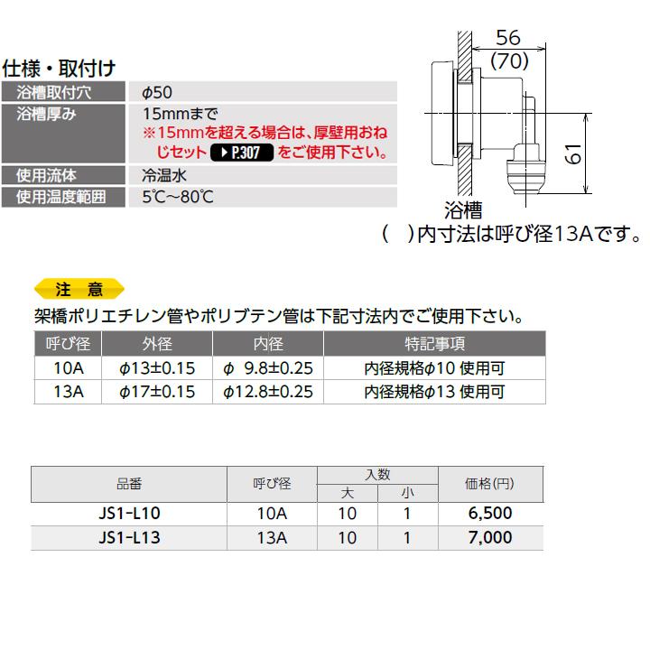 【JS1-L10】オンダ製作所 循環口 無極性循環口樹脂管用 JS1型 樹脂管用 ダブルロックジョイント式 呼び径10A 小ロット(1台) ONDA | オンダ製作所 | 01