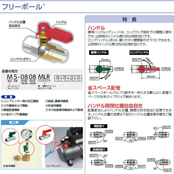 【M7-06】オンダ製作所 フリーボール(M型) M7型 Rねじ×エアープラグ 呼び径1/8 L59 小ロット(10台) ONDA | オンダ製作所 | 02