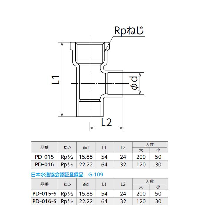 【PD-016】オンダ製作所 金属管継手 水栓継手 銅管チーズ 大ロット(120台) ONDA | オンダ製作所 | 01