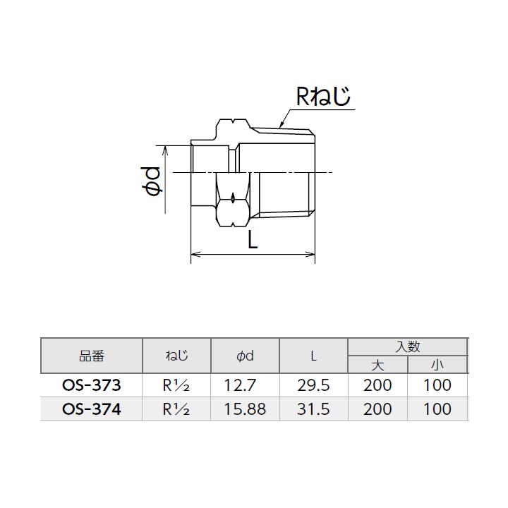 【OS-374】オンダ製作所 銅管用継手 オスアダプター L31.5 大ロット(200台) ONDA | オンダ製作所 | 01