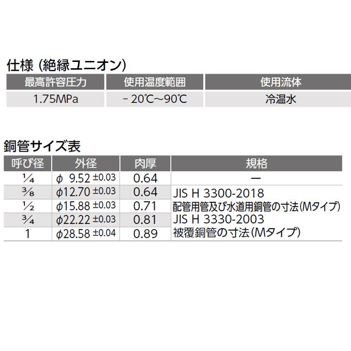 【OS-377-1】オンダ製作所 銅管用継手 絶縁ユニオン(リング付) L46.5 大ロット(100台) ONDA | オンダ製作所 | 02