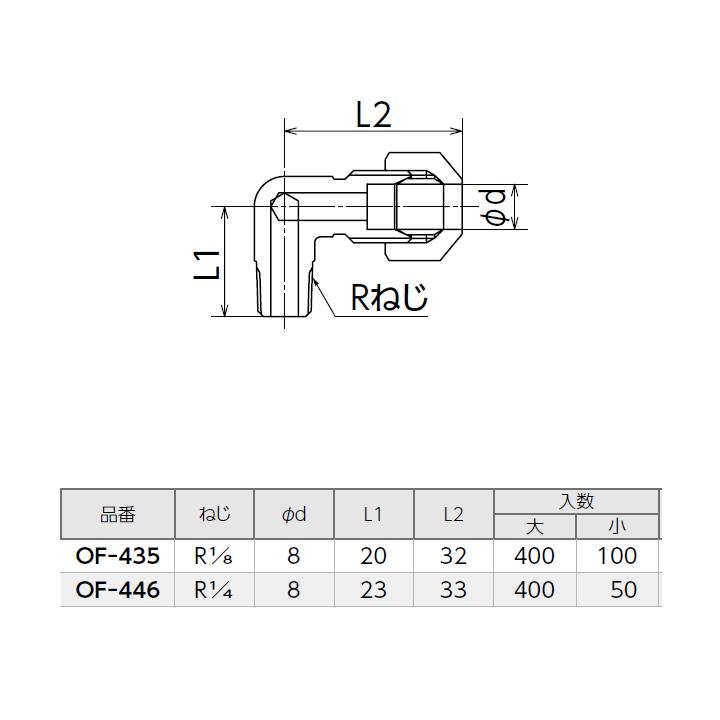 【OF-446】オンダ製作所 銅管用継手 φ8用エルボ(樹脂製スリーブ) 大ロット(400台) ONDA | オンダ製作所 | 01