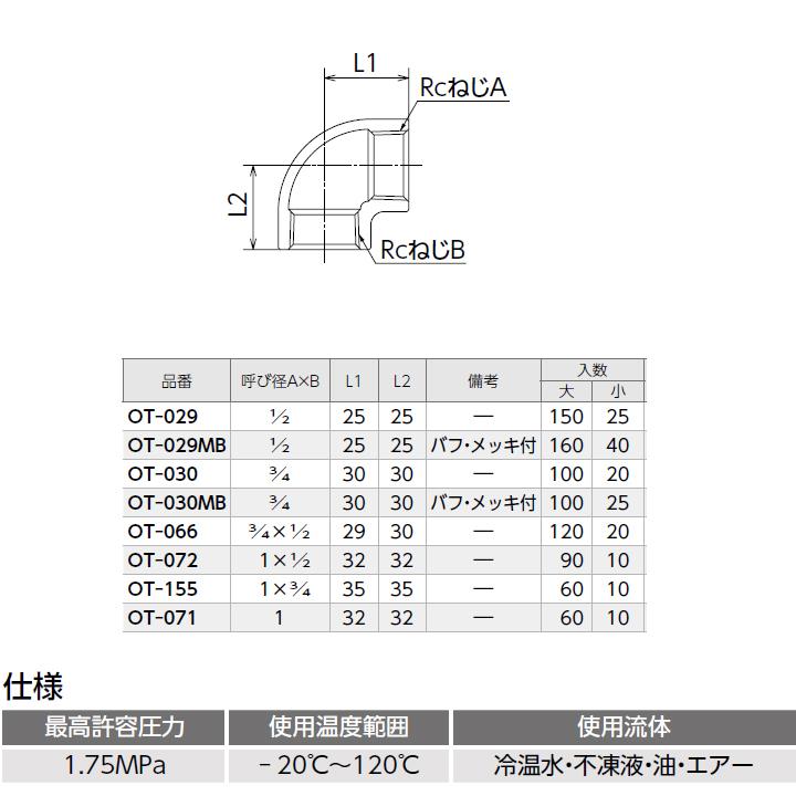 オンダ製作所　青銅継手　砲金エルボ　大ロット(120台)　ONDA