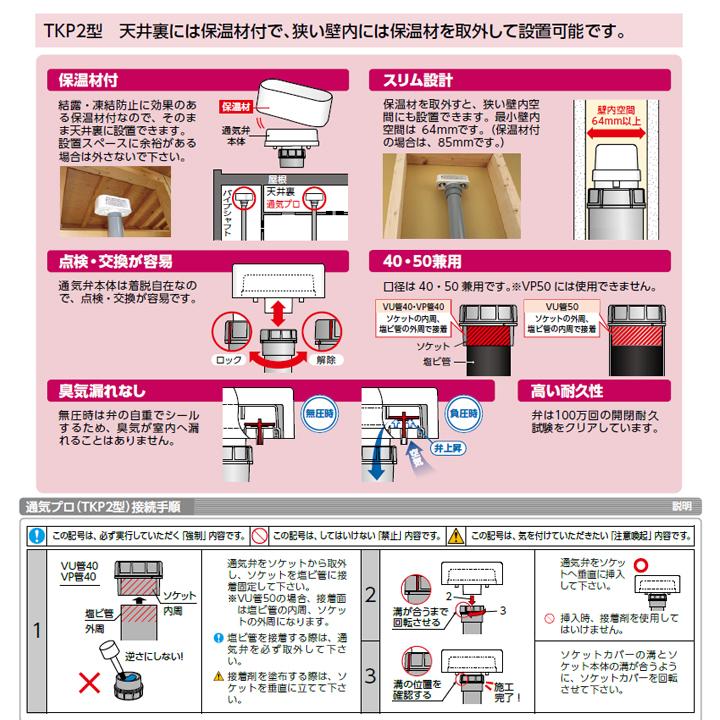 【TKP2-4050H】オンダ製作所 排水部材 TKP2型 通気プロ 小ロット(1台) ONDA | オンダ製作所 | 02