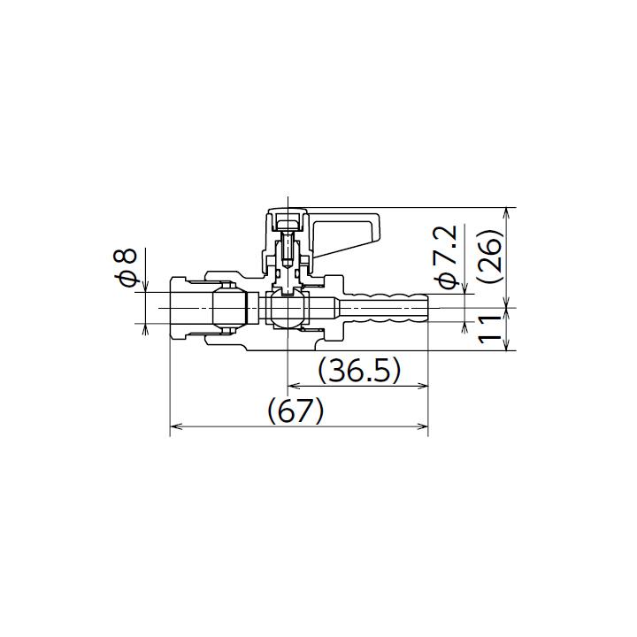 【OF-610】オンダ製作所 灯油コックストレート ボールバルブタイプ φ8×φ7.2タケノコ 小ロット(10台) ONDA | オンダ製作所 | 01