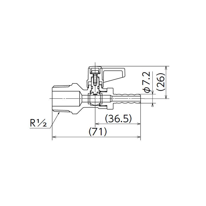 【OF-620】オンダ製作所 灯油コックストレート ボールバルブタイプ R1/2ねじ×φ7.2タケノコ 小ロット(10台) ONDA | オンダ製作所 | 01