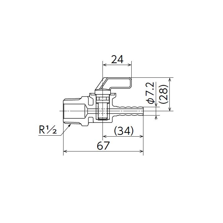 【OF-520】オンダ製作所 灯油コックストレート型 R1/2ねじ×φ7.2タケノコ 小ロット(10台) ONDA | オンダ製作所 | 01