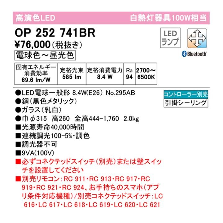 【OP252741BR】オーデリック 和風照明 ペンダントライト 100W 白熱灯器具 LED 電球色-昼光色 調色・調光器不可 コントローラー別売 ODELIC | ODELIC | 01