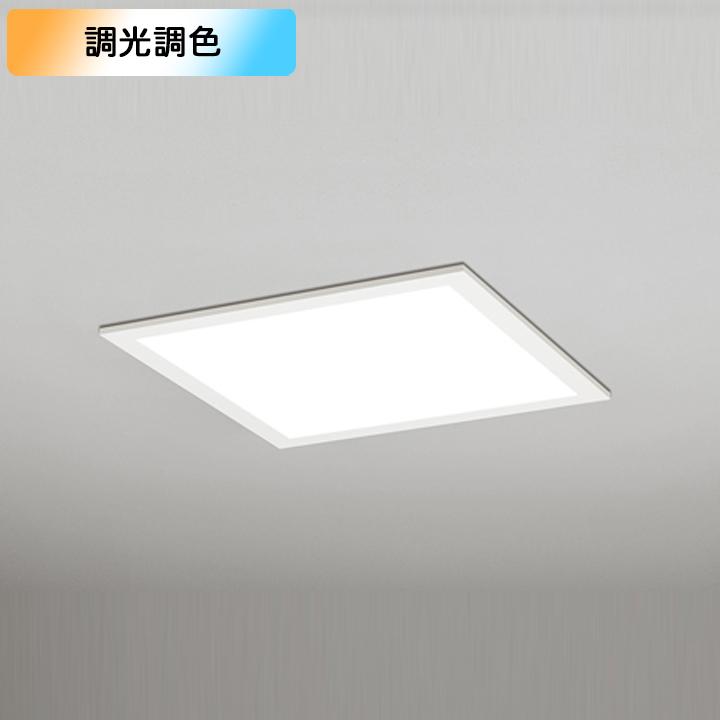 ベースライト レッド・スクエアLED一体型 直付 埋込兼用 型6000lm 調光・調色 コントローラー別売 調光器不可 ODELIC