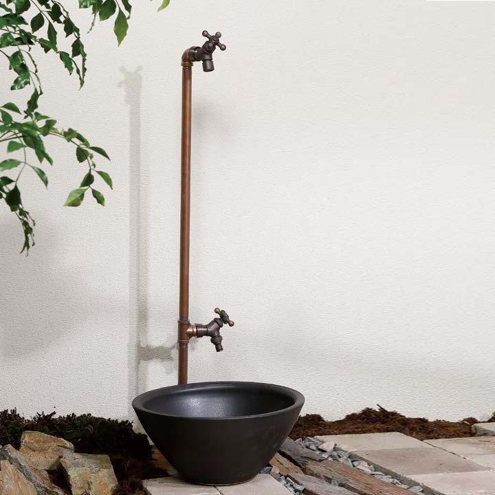 ユニソン ウォーターシリーズ ウォータースタンド 立水栓 バルスタンド 左右仕様 蛇口2個セット セピア UNISON |  | 05