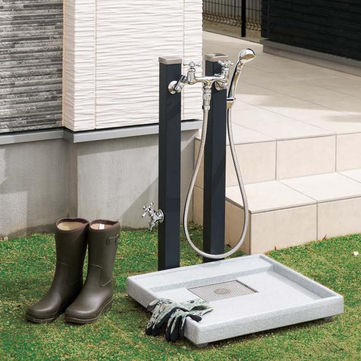 ユニソン ウォーターシリーズ ウォータースタンド 立水栓 スプレスタンド60 左右仕様 蛇口2個セット 木目調 ウォールナット 蛇口 ゴールド UNISON |  | 06