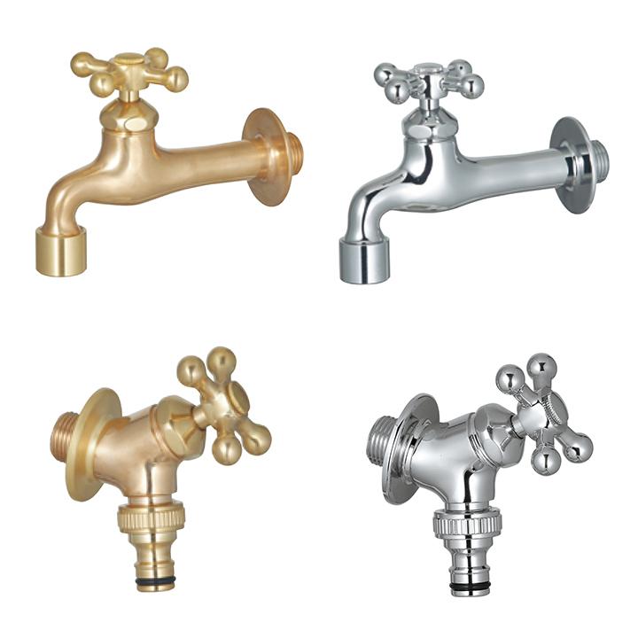 ユニソン ウォーターシリーズ ウォータースタンド 立水栓 スプレスタンド70 蛇口2個セット 焼付け塗装 ダークレッド 蛇口 ゴールド UNISON |  | 02