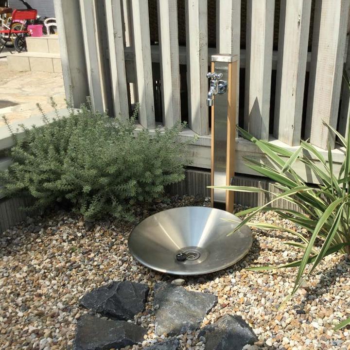 ユニソン ウォーターシリーズ ウォータースタンド 立水栓 スプレスタンド70 蛇口2個セット 焼付け塗装 ダークレッド 蛇口 ゴールド UNISON |  | 06