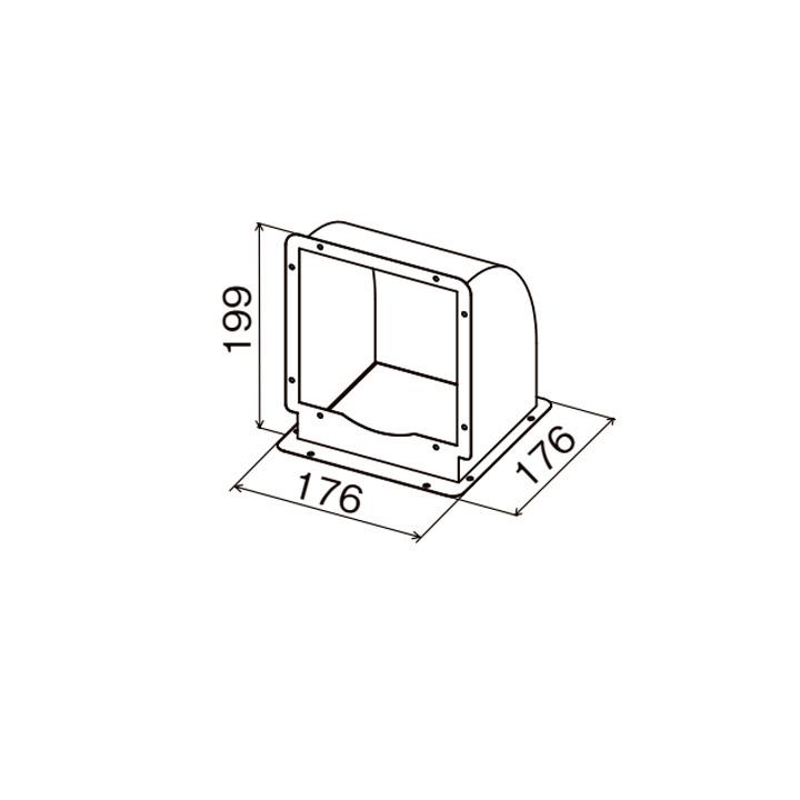 【ZZLD15】クリナップ レンジフード対応部品 L形ダクト cleanup | クリナップ