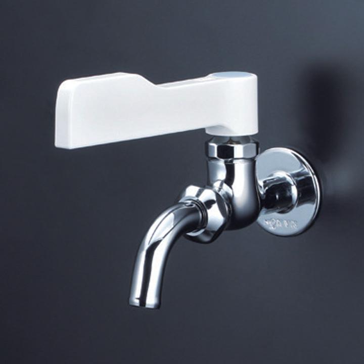 【K11CLL】KVK 単水栓/iジョイント 万能ホーム水栓 ロングレバー付 ビス止 吐水口回転形水栓(ワンタッチレバー仕様) | KVK