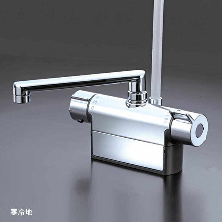 【FTB200DW1TH】KVK バス用 デッキ形サーモスタット式シャワー(取付ピッチ100mm)(撥水) 寒冷地用