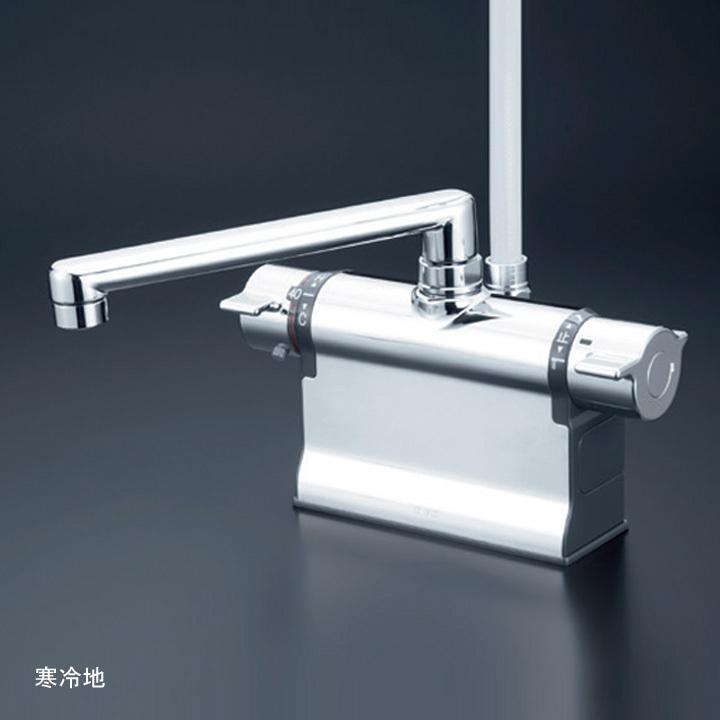 【KF3011ZTR3HS】KVK バス用 デッキ形サーモスタット式シャワー (300mmパイプ付)(撥水) 寒冷地用 | KVK