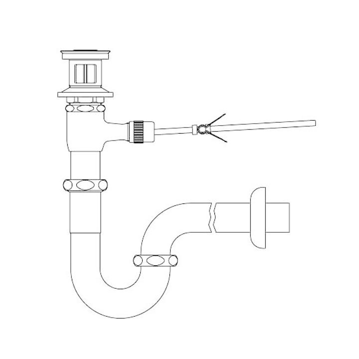 【LF-271PA】リクシル 洗面器・手洗器用セット金具 ポップアップ式排水金具(呼び径32mm) 壁排水Pトラップ LIXIL