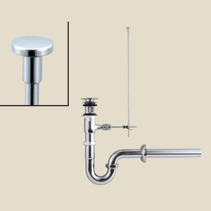 リクシル 洗面器・手洗器用セット金具 ポップアップ式排水金具(呼び径32mm) 床排水Sトラップ(排水口カバー付) LIXIL