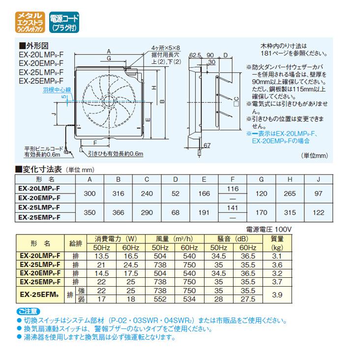 三菱 【EX-25EMP9-F】三菱 標準換気扇 台所用 メタルコンパック