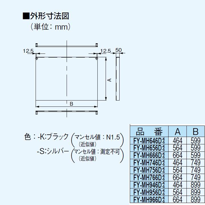 【FY-MH756D-S】パナソニック レンジフード 専用部材 幕板 スマートスクエアフード用 幅：75cm 対応吊戸棚高さ：60cm panasonic | Panasonic | 01