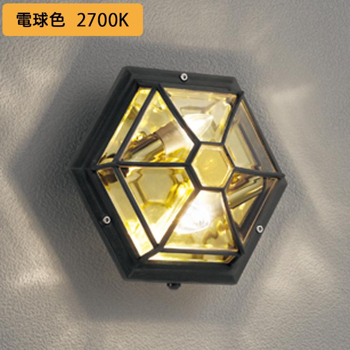 オーデリック LEDポーチライト 白熱球40W相当 電球色 ブラック 調光可