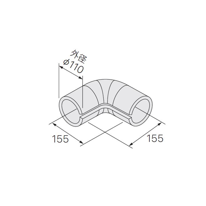 【0501854】【φ80エルボ給気管用断熱材】ノーリツ 部材 エコフィール給排気トップ φ80エルボ給気管用断熱材 NORITZ | ノーリツ
