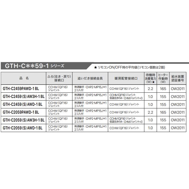 【GTH-C2059PAWD-1 BL】ノーリツ 高効率ガス温水暖房付ふろ給湯器 設置フリー型 屋外壁掛形 プレミアム 都市ガス | ノーリツ | 03