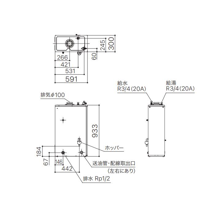 ノーリツ　給湯器　石油給湯機　屋内据置形　NORITZ　標準　給湯専用　セミ貯湯式　オートストップなし　4万キロ