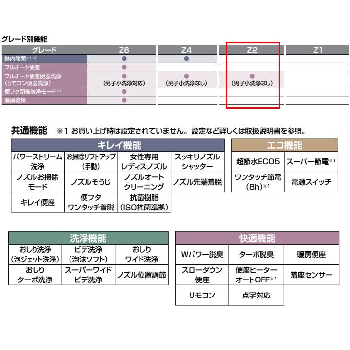 【YBC-Z30P+DT-Z352W/BW1】リクシル アメージュシャワートイレ 床上排水 アクアセラミック 寒冷地 流動方式 手洗なし BW1 LIXIL | アメージュ | 02