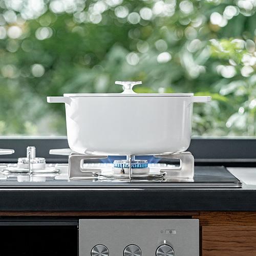 【RBO-MN22A(WH)】リンナイ Leggiero（レジェロ） 無水調理鍋 22cm 3.4L ホワイト ビルトインコンロ部材 ビルトインシリーズ Rinnai | リンナイ | 03