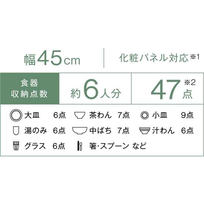 【RSW-SD401GPA】リンナイ 食器洗い乾燥機 約6人分 幅45cm スライドオープンタイプ（深型） ミドルグレード ステンレス調 自立脚付きタイプ ビルトイン Rinnai | リンナイ | 03