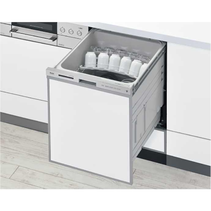 【RSW-SD401AE-SV】リンナイ 食器洗い乾燥機 約4人分 幅45cm シルバー スライドオープンタイプ（深型） スタンダード 自立脚付きタイプ ビルトイン Rinnai | リンナイ | 01