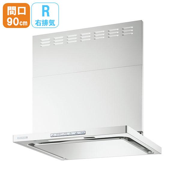 【OGR-REC-AP902RFW】リンナイ レンジフード OGRシリーズ クリーンフード（オイルスマッシャー・スリム型） 90cm幅 右排気 フロストホワイト Rinnai | リンナイ