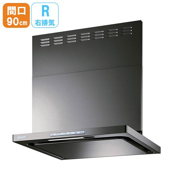 【OGR-REC-AP902RGM】リンナイ レンジフード OGRシリーズ クリーンフード（オイルスマッシャー・スリム型） 90cm幅 右排気 グレーメタリック Rinnai | リンナイ