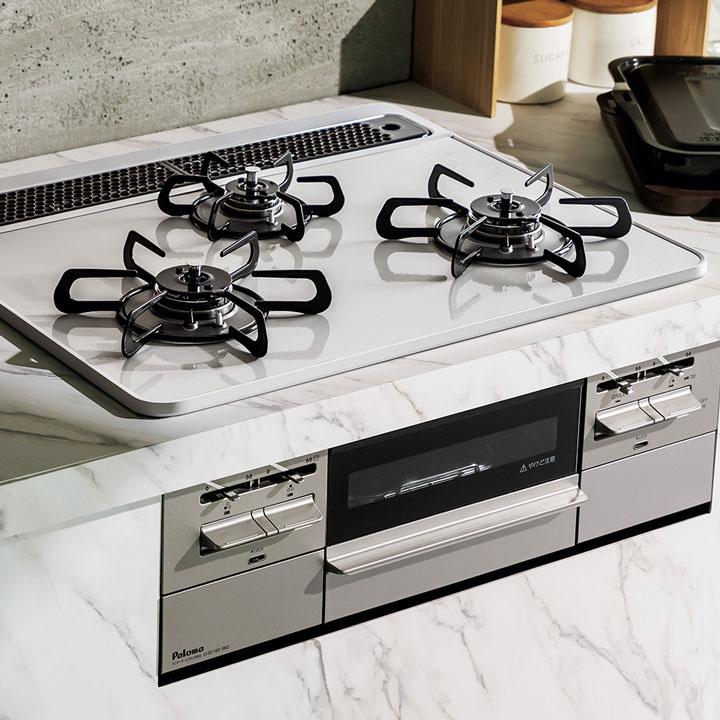 【在庫有り】【PD-743WS-75GH/12A13A】パロマ ビルトインガスコンロ ブリリオアルファ クリアガラストップ シャインシルバー 75cm 都市ガス オーブン接続対応品 | パロマ | 01