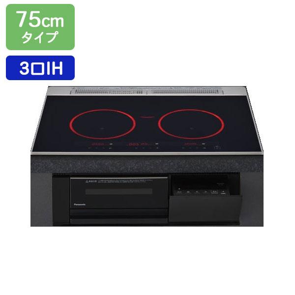 【在庫有り】【KZ-C37K】パナソニック IHクッキングヒーター Cシリーズ 3口IH 鉄・ステンレス対応 75cm幅 ジェットブラック/ブラック ビルトインタイプ | Panasonic