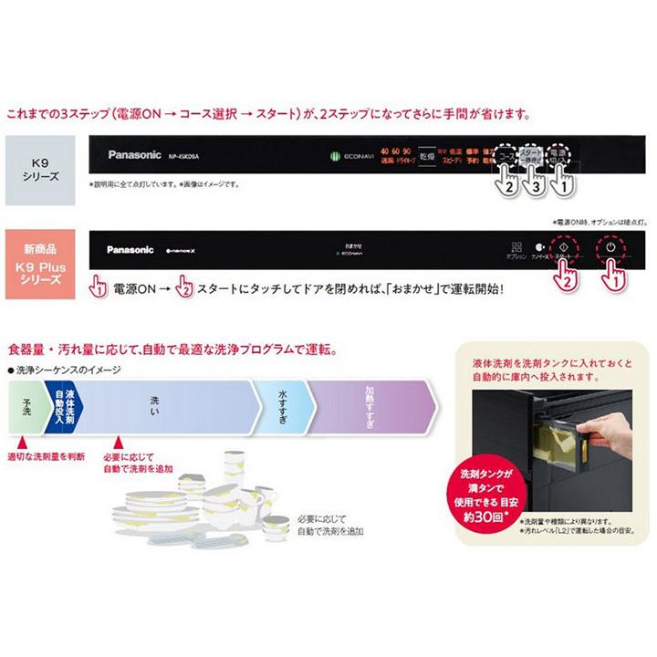 【NP-45MD9WP】パナソニック ビルトイン食器洗い乾燥機 M9プラスシリーズ 45cm幅 ディープタイプ(ドアフル面材型) panasonic | Panasonic | 03