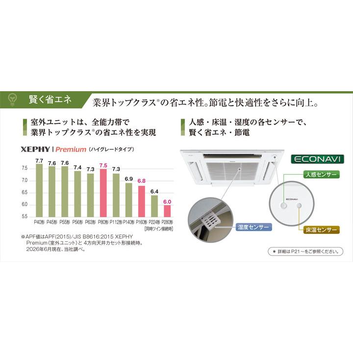 【法人名必須】【PA-P112U7HNC】パナソニック オフィス・店舗用エアコン4方向天井カセット形 高効率タイプ 標準(ワイヤード) P112形(4馬力相当) シングル接続 | Panasonic | 02