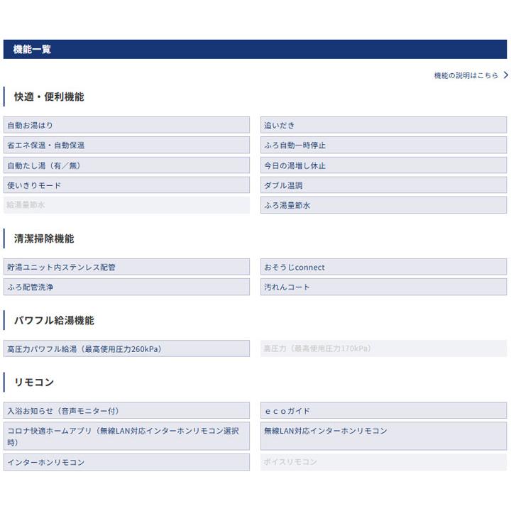 【法人名必須】【CHP-E462AZ1+RBP-GAD1-S+CTU-FC30】コロナ エコキュート 高圧力パワフル給湯・薄型・省スペース フルオート 貯湯量460L 本体+リモコン+脚部 | CORONA（住宅設備） | 02