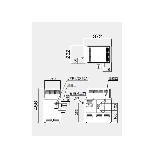【GSY-132D】ノーリツ ガスふろがま 屋外設置形 循環口3方向変更可能 【noritz】 | ノーリツ | 01