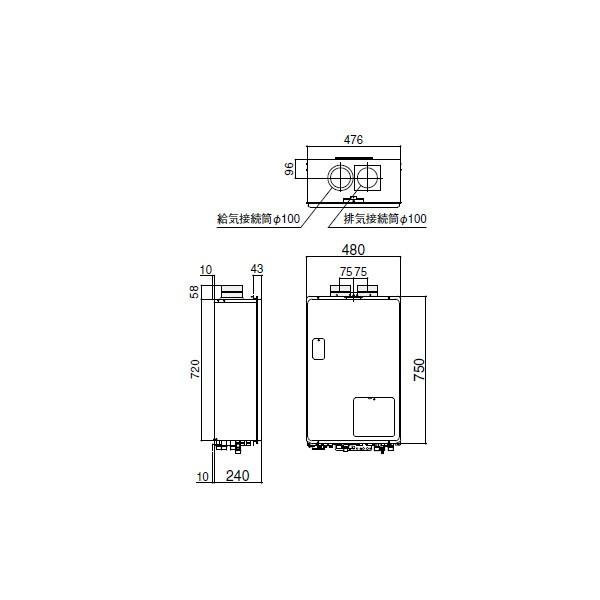 【GTH-2444AWX6H-PFF-1 BL】ノーリツ 24号ガス温水暖房付ふろ給湯器フルオートタイプ 暖房温水2温度 PS扉内給排気延長形  【noritz】 | ノーリツ | 01
