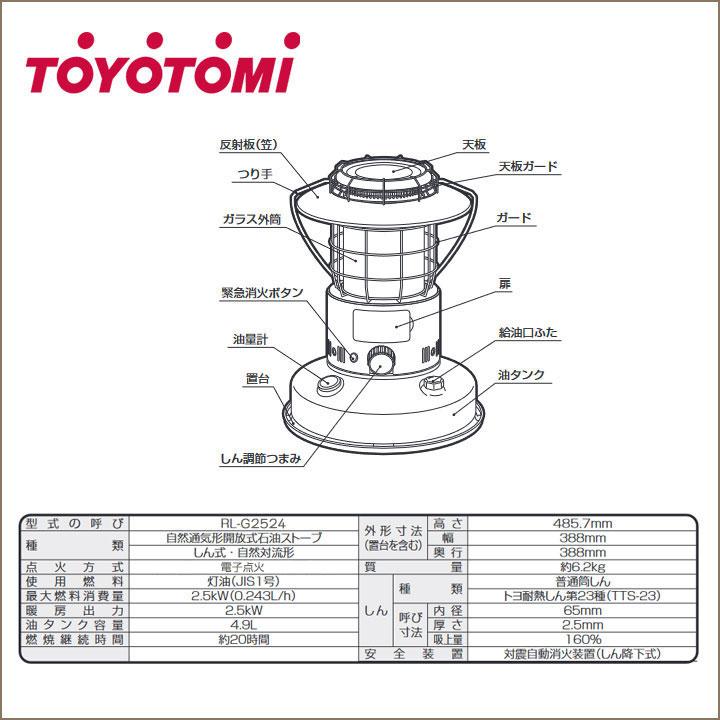 【在庫有り】トヨトミ 石油ストーブ RL-G2524(W) ホワイト 暖房 ＼7〜9畳／ Rainbowシリーズ 電池レス(ぐるんPa) ランタン調対流形石油ストーブ | TOYOTOMI | 01