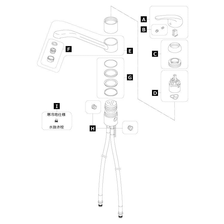 【在庫有り】【117-056】カクダイ シングルレバー混合栓 キッチン用 KAKUDAI | カクダイ | 01