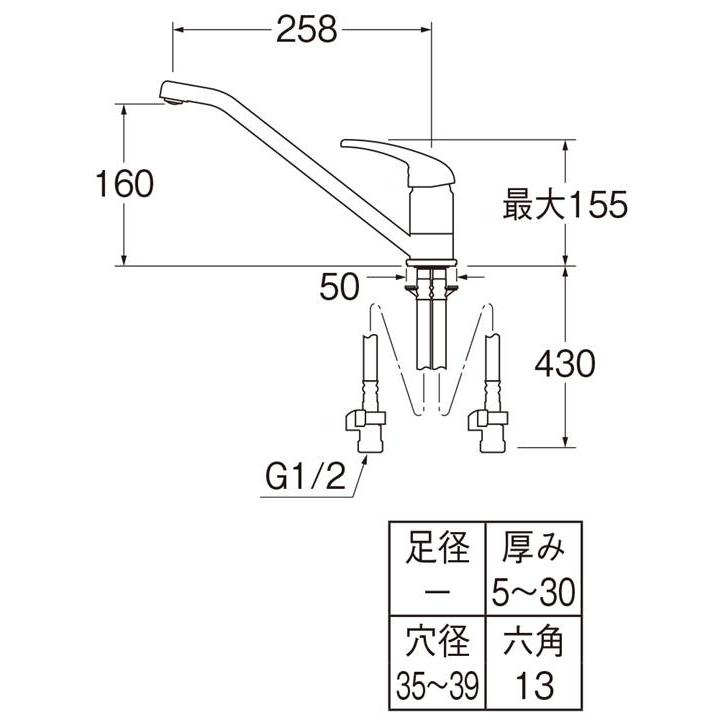 【在庫有り】【K87111JV-FD-13】SANEI シングルレバー混合水栓 一般地仕様 キッチン用 ワンホール 普通吐水 三栄水栓 | SANEI（水栓金具） | 01