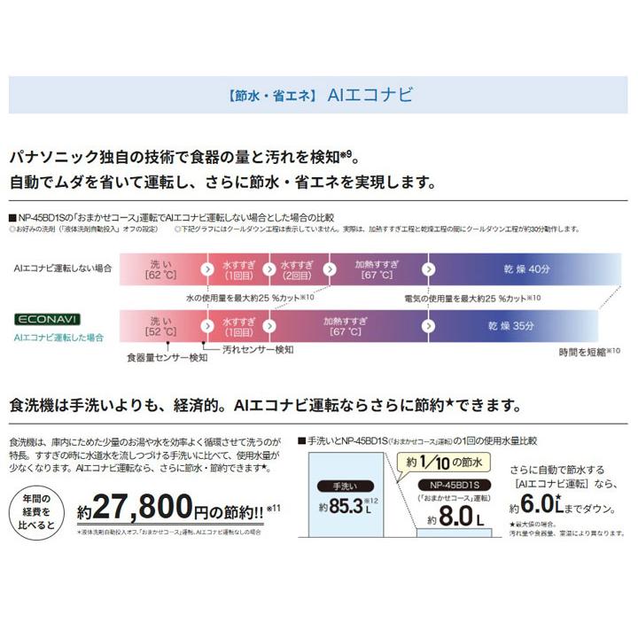 【在庫有り】【NP-45BS1S】パナソニック ビルトイン食器洗い乾燥機 B1シリーズ 45cm幅 ミドルタイプ(ドアパネル型) 食洗器 panasonic | Panasonic | 05